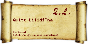 Quitt Liliána névjegykártya